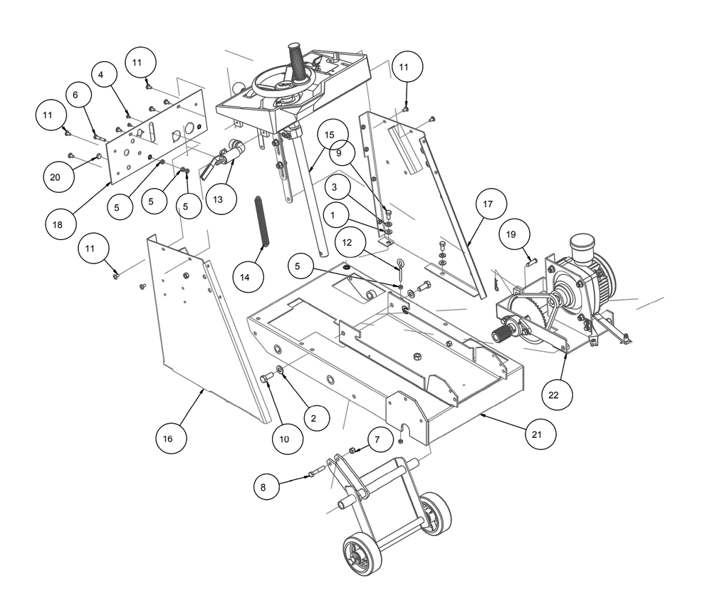 Section 07 Diagram and Parts List for MK-2013HE 155714 MK Diamond Concrete Saw